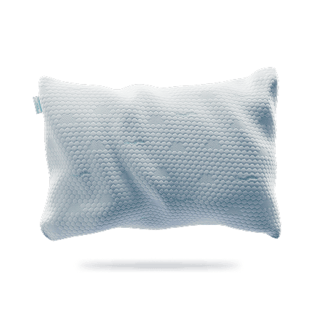 Cloudpillo Original pillow on a transparent background, showing the white textured outer cover.