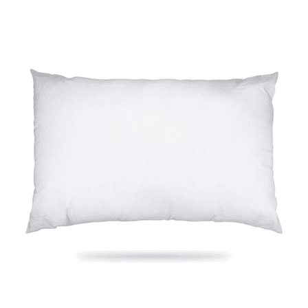White pillow viewed from the front, shown on a transparent background.